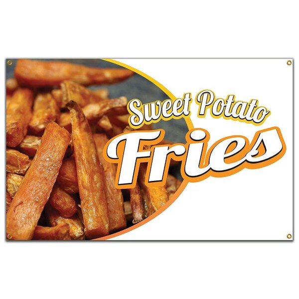 Sweet Potato Fries Banner Concession Stand Food Truck Single Sided